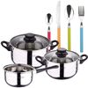 Batería De Cocina 5 Piezas Con Cubertería 24pc Acero Inox. San Ignacio