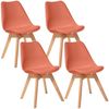 Pack De 4 Sillas Con Patas De Haya Wellhome Terracota 48 X 55 X 81 Cm