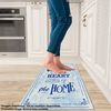 Alfombra De Poliester Estampada 60 X 100cm Modelo Heartofthehome Azul