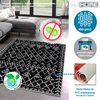 Alfombra De Poliester Estampada 60 X 100cm Modelo Battlefield Negro