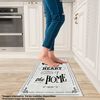 Alfombra De Poliester Estampada 80 X 150cm Modelo Heartofthehome Gris