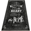 Alfombra De Poliester Estampada 100 X 200cm Modelo Heartofthehome Negro