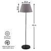 Lámpara De Pie Wellhome Tipo E 27 Max 45 - 60w Ip: 2-0 140cm Gris/negro