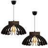 Set 2 Lámparas Techo Negro, Cúpula 55 Cm, E27 45-60w, Colección Covadonga.