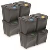 2 Pack De 4 Cubos De Reciclaje De Plástico 100l Prosperplast Sortibox Gris