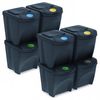 2 Pack De 4 Cubos De Reciclaje De Plastico Prosperplast Sortibox Antracita