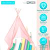 Tipi Infantil Rosa Con Guirnalda Led Wellhome "safari"