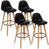 Set De 4 Taburetes De Bar De Madera Y Poliuretano Wellhome Maxon Negro