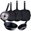 Set 4 Sartenes Con Wok Y Asador Aluminio Fundido San Ignacio Energy Pro