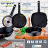 Set 4 Sartenes Con Wok Y Asador Aluminio Fundido San Ignacio Energy Pro