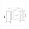 Mesa Auxiliar Metal  Wellhome 70x63x76 Cm Pino Atlántico Y Negro