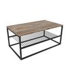 Mesa De Centro Metal  Wellhome 95x43x55 Cm Pino Y Negro