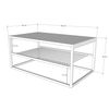 Mesa De Centro Metal  Wellhome 95x43x55 Cm Pino Y Negro