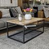 Mesa De Centro Metal  Wellhome 95x43x55 Cm Pino Y Negro