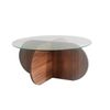 Mesa De Centrore Donda Madera/cristal Wellhome 75x35x75 Cm Nogal