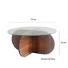 Mesa De Centrore Donda Madera/cristal Wellhome 75x35x75 Cm Nogal