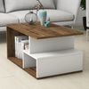 Mesa Auxiliar Aglomerado Wellhome 97x59x8,5 Cm Nogal Y Blanco