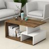 Mesa Auxiliar Aglomerado Wellhome 97x59x8,5 Cm Nogal Y Blanco