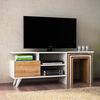 Mesa Tv De Aglomerado Wellhome 120 X 49 X 29,5 Cm Blanco nogal