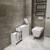 Mueble De Baño,100% Tablero De Aglomerado Rechapado En Melamina, Color Blanco H.60