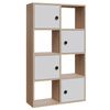 Librería, 100% Tablero De Aglomerado Rechapado En Melamina, Color Roble Blanco H.123,4