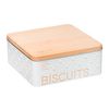 Caja De Almacenamiento "scandi Nature" Para Galletas Dimensiones 19.5x19.5x8 Cm Wellhome