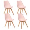 Set 4 Silla "baya" Rosa Palo Patas De Madera De Haya Atmosphera