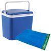 Nevera 24l + Toalla De Playa 90x160cm 380gsm Velour 100%algodon Azul