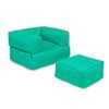 Sillón + Puf Niños Exteriores Poliester Wellhome 65x40x50 Turquesa