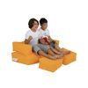 Sillón 2 Pl + Puf Niños Poliester Wellhome 100x40x50 Naranja