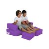 Sillón 2 Pl + Puf Niños Poliester Wellhome 100x40x50 Morado