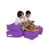 Sillón 2 Pl + Puf Niños Poliester Wellhome 100x40x50 Morado