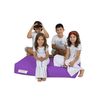 Sillón 2 Pl + Puf Niños Poliester Wellhome 100x40x50 Morado