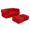 Sillón 2 Pl + Puf Niños Poliester Wellhome 100x40x50 Rojo