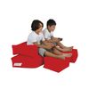 Sillón 2 Pl + Puf Niños Poliester Wellhome 100x40x50 Rojo