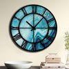 Reloj Decorativo Mdf Wellhome Con Estilo Azul D:50