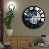 Reloj Decorativo Mdf Dorado Y Azul