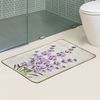 Alfombra De Baño Flores Lilas