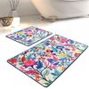 Set 2 Alfombras De Baño Flores Colores Wellhome