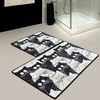 Set 2 Alfombras De Baño Gatos Blanco Y Negro Wellhome