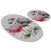 Set 2 Alfombras De Baño Flores Rosa Y Lila Wellhome