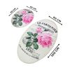 Set De Alfombras De Baño (2 Piezas) Crema Y Flor Rosa