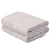 Set 2 Toallas De Mano Gris Claro Y Blanco 50x90 Wellhome