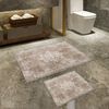 Set De Alfombras De Baño (2 Piezas) Beige Y Blanco