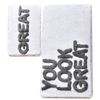 Set De Alfombras De Baño (2 Piezas) Diseño You Look Great Gris Claro