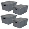 Pack 4 Life Story Caja Almacenaje Con Tapa Medium 25l Gris Anthracite