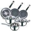 Juego De Bateria De Cocina 5pc "alexia" + Set 3 Sartenes (16/20/24cm) En Aluminio Prensado