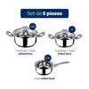 Juego De Bateria De Cocina 5pc "alexia" + Set 3 Sartenes (16/20/24cm) En Aluminio Prensado