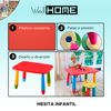 Mesita Infantil Rectangular Roja En Plástico 73x58x48cm Wellhome