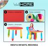 Mesita Infantil Redonda Roja En Plástico Ø70xh.48cm Wellhome